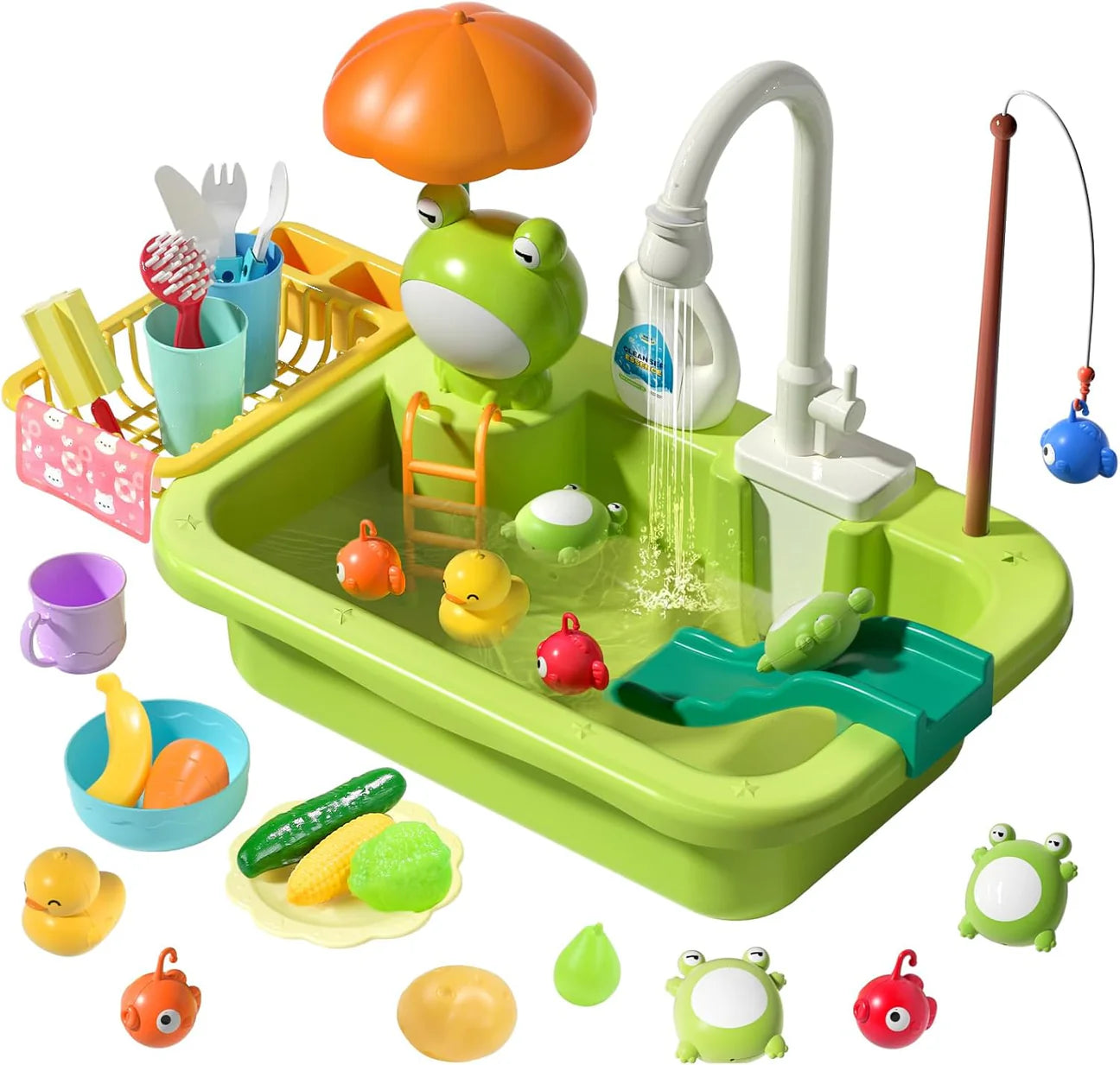 Toy Kitchen with Magic Faucet – Boosts Motor Skills, Creativity, and Social Skills!