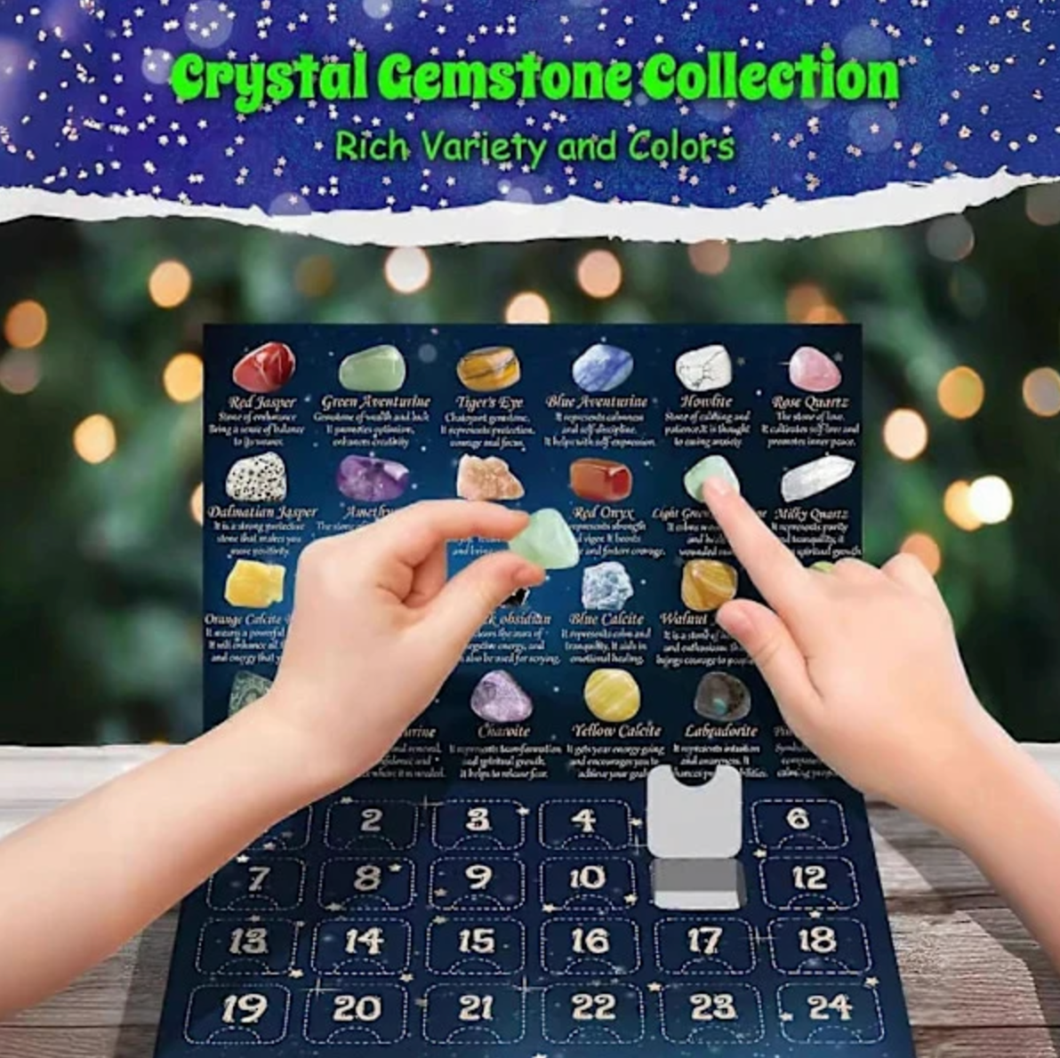 Adventskalender 2024 – 24 Natuurlijke Kristallen en Agaat