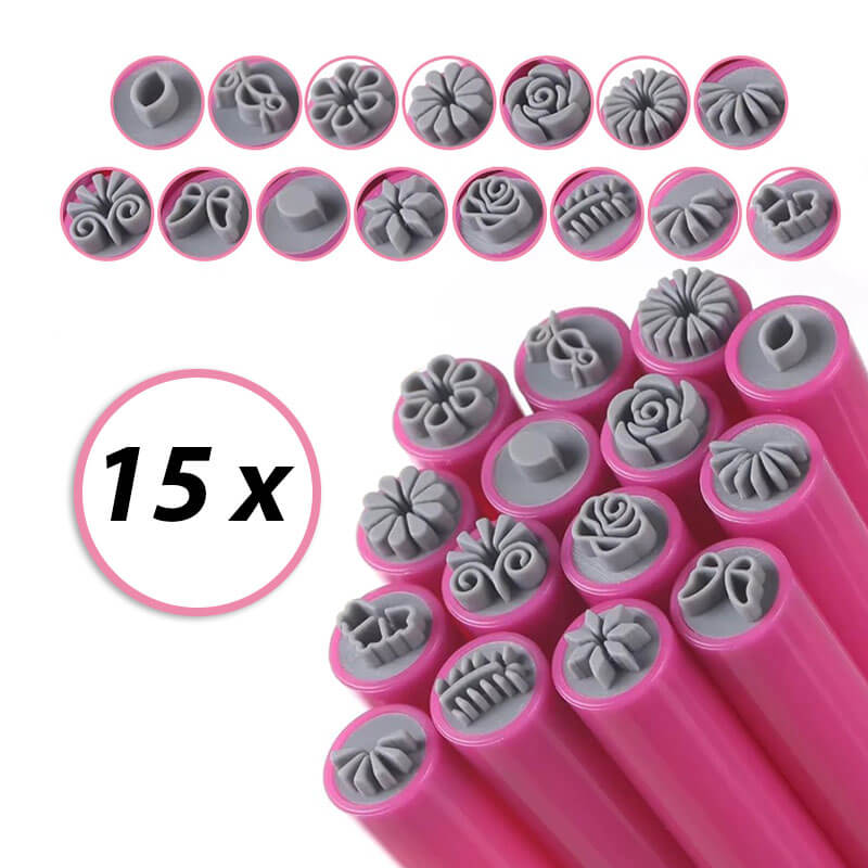 NailCraft™ Stämpelset för Naglar (15 delar) Lätt att återanvända