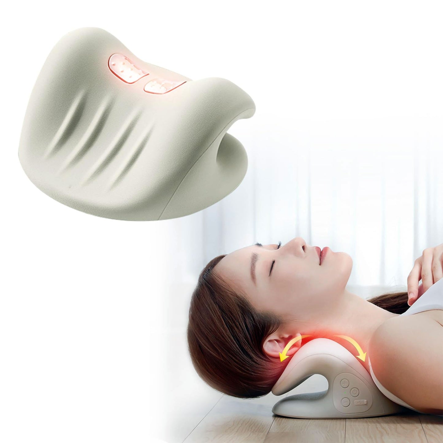 CERVISMART Wireless Heated C-shaped Neck Stretcher Pillow