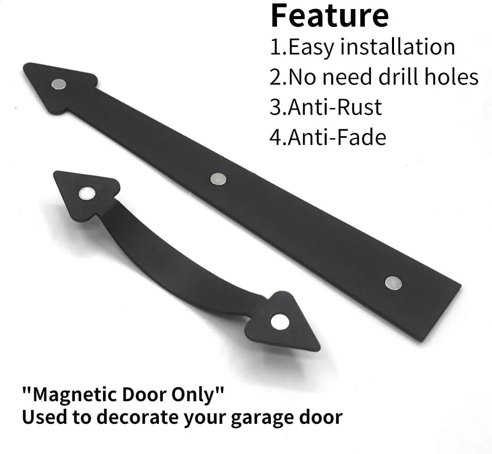 Premium dekorativ magnetisk garagedörrbeslagssats