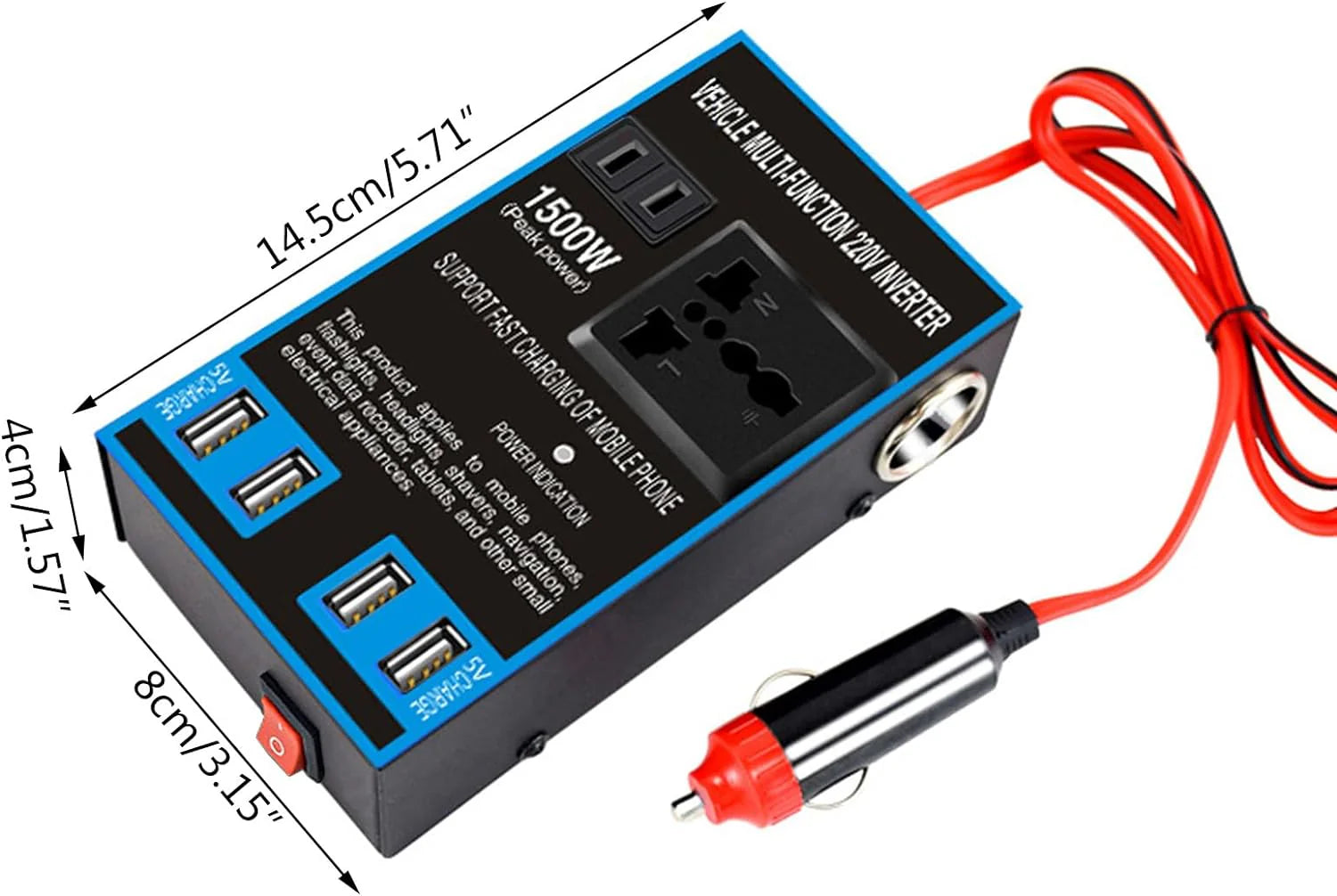 Premium 300W Inverter – De Perfecte Reisgenoot voor Camping en Reizen!