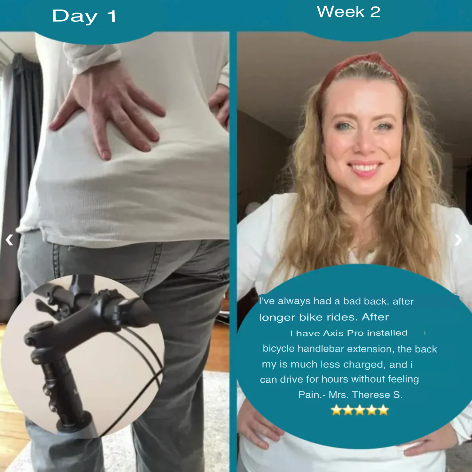 Axis Comfort - Bicycle handlebar extension for pain relief