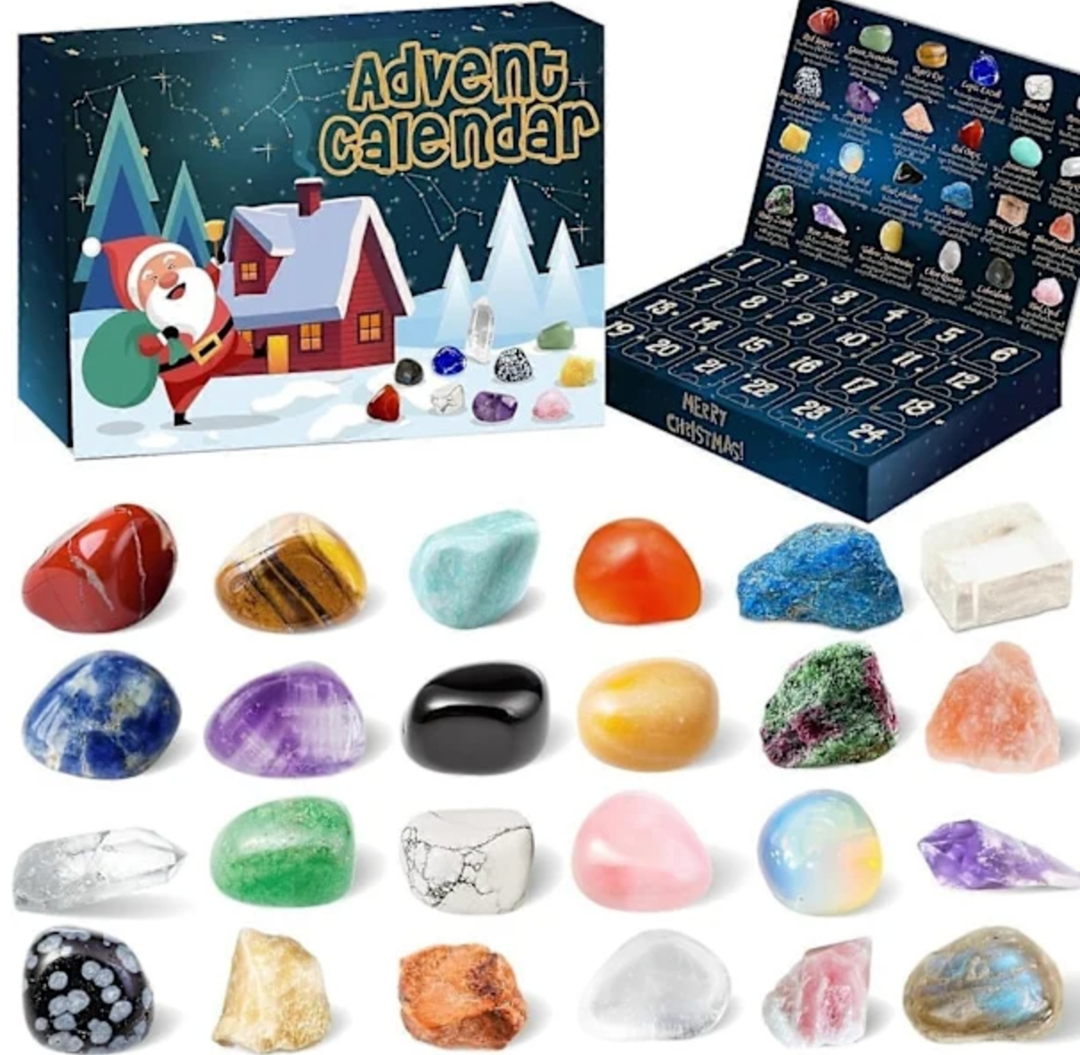 Adventskalender 2024 – 24 Natuurlijke Kristallen en Agaat