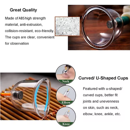 Set van 12 Massagecups - Verlicht spier en gewrichtspijn