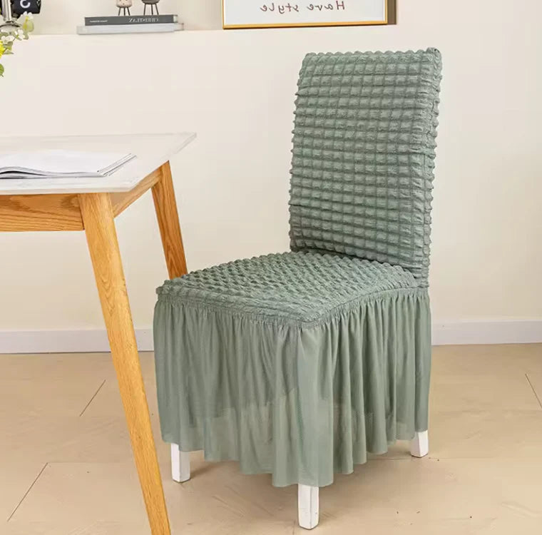Seersucker Stoelhoezen met Rokdetail - Perfect voor Bruiloften, Feesten en Home Decor