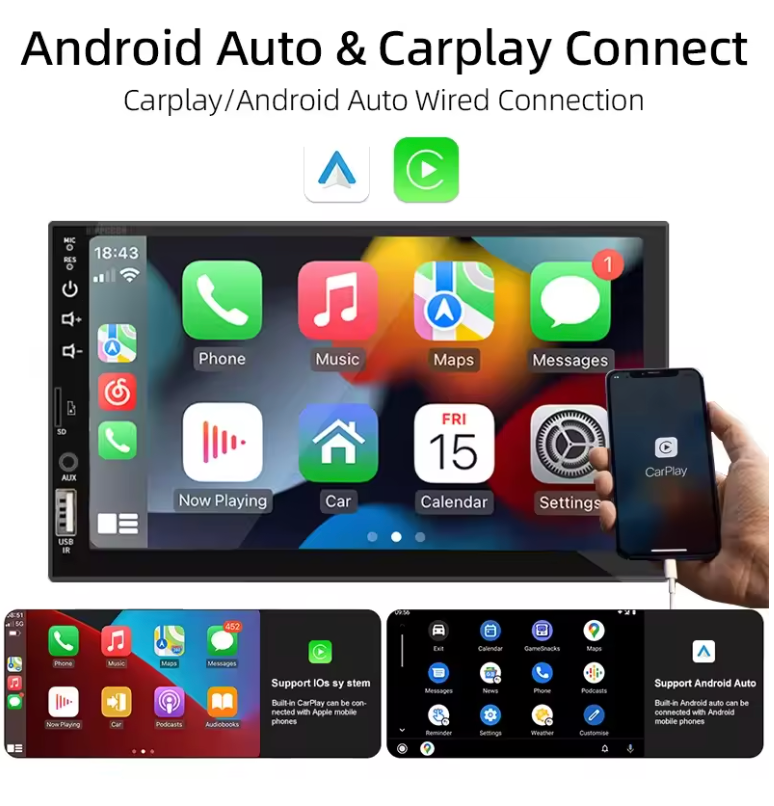 Android 10-inch Autoradio met Geïntegreerde CarPlay