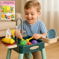 Toy Kitchen with Magic Faucet – Boosts Motor Skills, Creativity, and Social Skills!