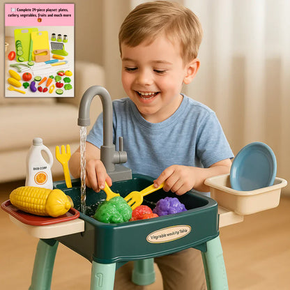 Toy Kitchen with Magic Faucet – Boosts Motor Skills, Creativity, and Social Skills!
