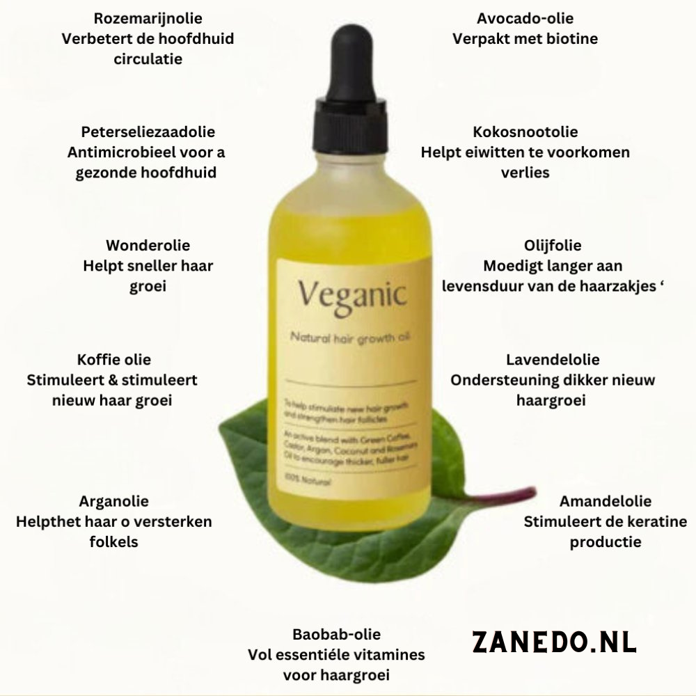 Natuurlijke Haargroei Olie - Veganic Zanedo
