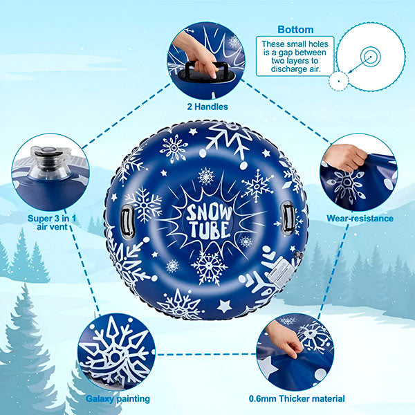 Uppblåsbar Snowrider Pulkatub med Handtag