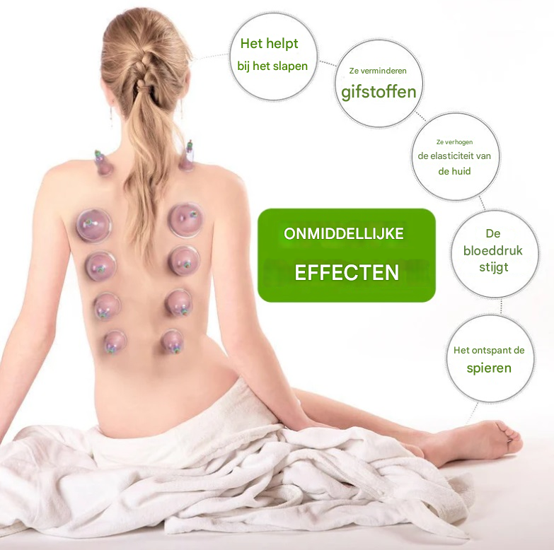 Set van 12 Massagecups - Verlicht spier en gewrichtspijn